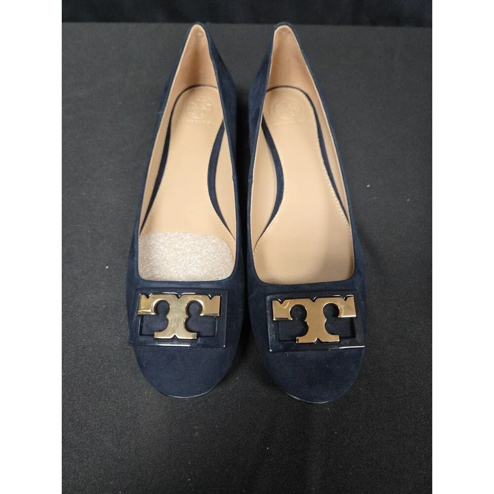 TORY BURCH NIB Women Size 7.5 M Navy Gigi Suede Pumps